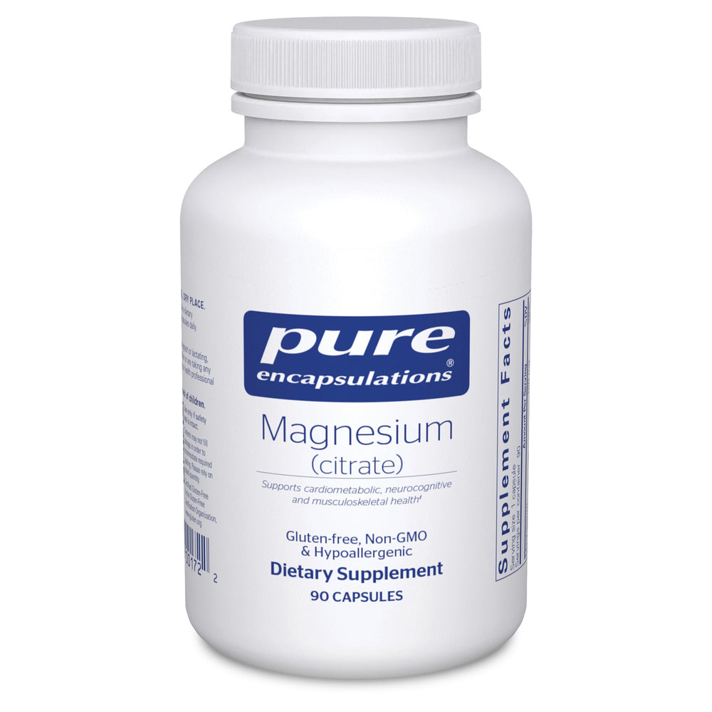 Pure Encapsulations envase frontal mostrando nombre y formato, confianza en pureza