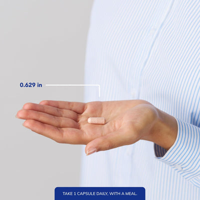 Pure Encapsulations bottle held in hand showing size and scale