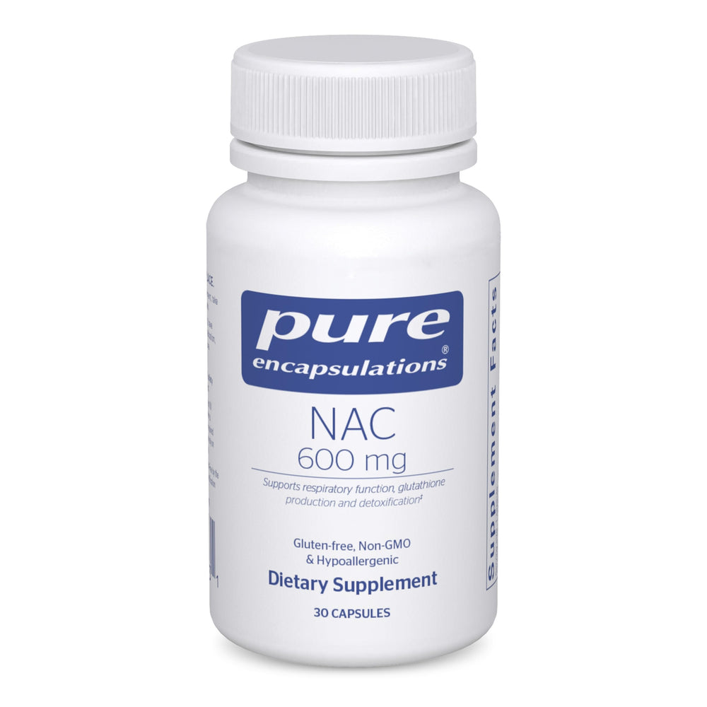 Pure Encapsulations caja frontal mostrando 30 cápsulas y claridad de ingredientes