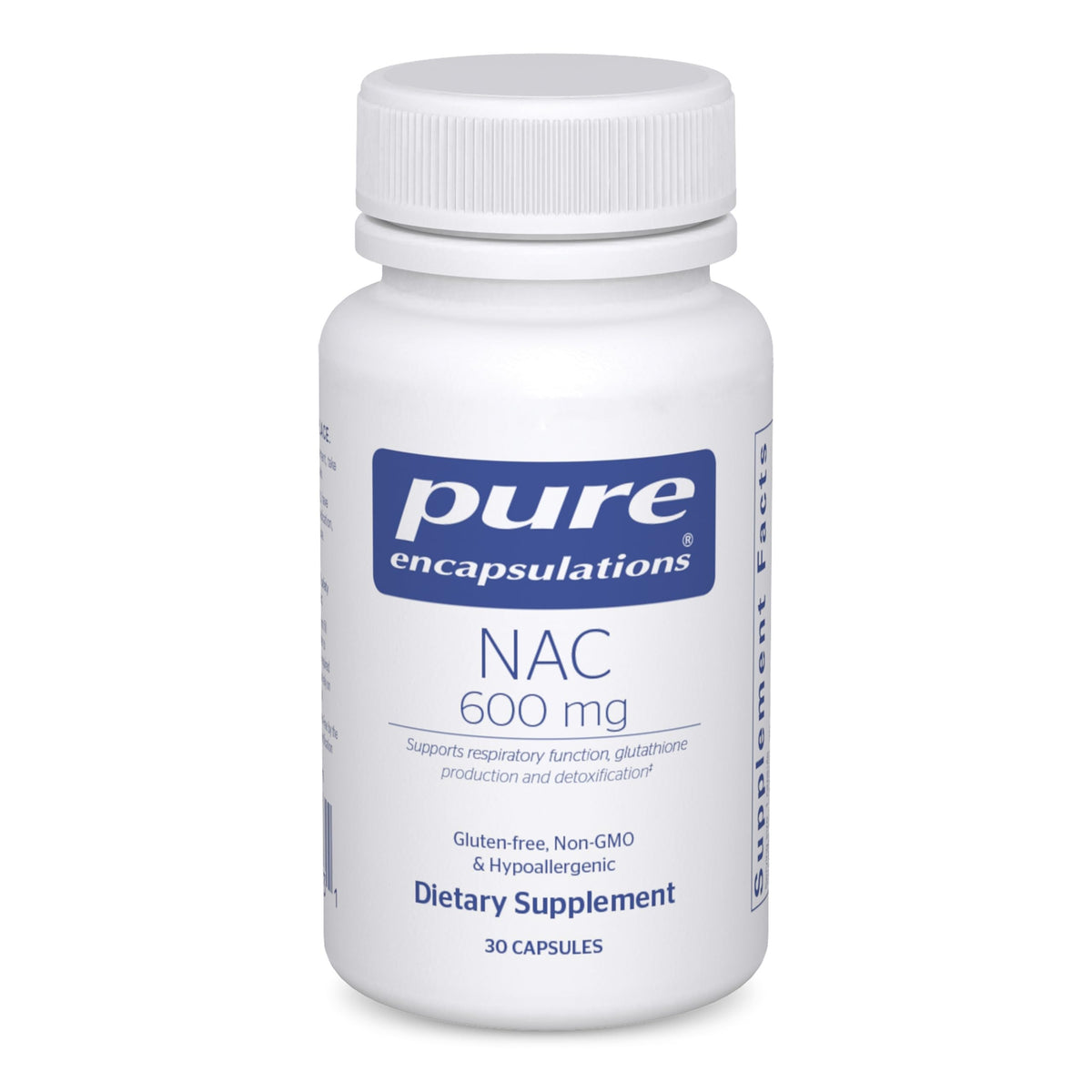 Pure Encapsulations caja frontal mostrando 30 cápsulas y claridad de ingredientes