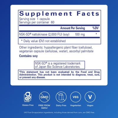 Pure Encapsulations NSK-SD capsule close-up, highlights small easy-to-swallow design