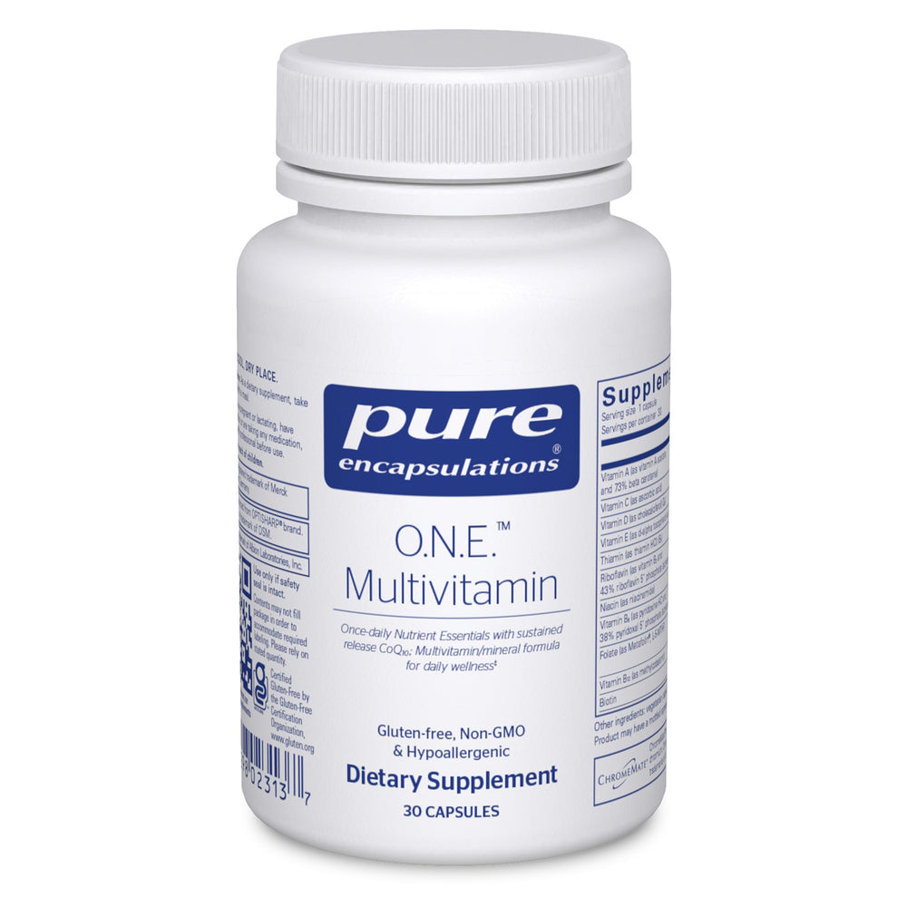 Pure Encapsulations O.N.E. Multivitamin vista frontal, presentación clara y profesional