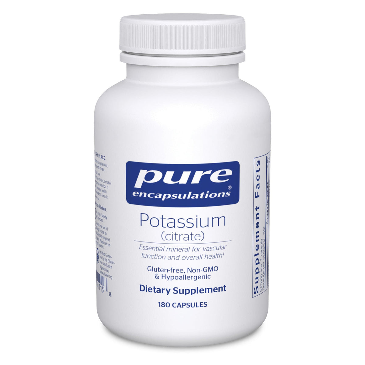 Pure Encapsulations front label showing product name and capsule count, clear benefits