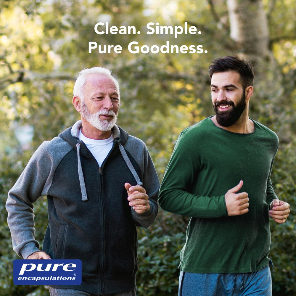 Pure Encapsulations envase colocado en estante de baño para uso diario y organización