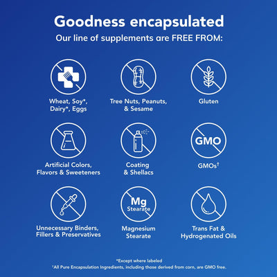 Pure Encapsulations producto en mano para comparar tamaño y porción