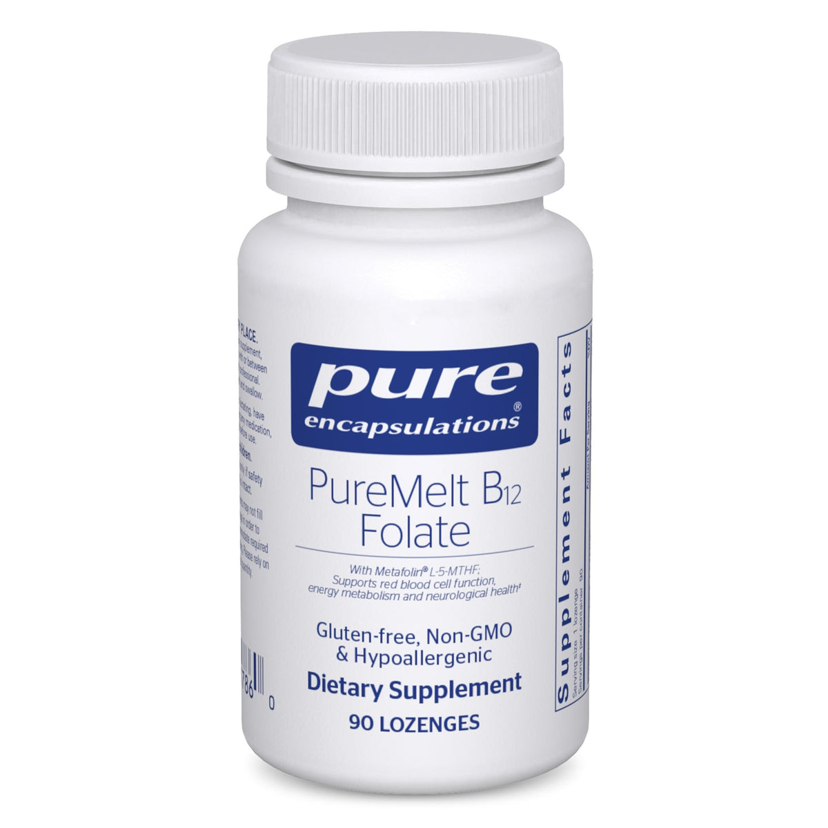 Pure Encapsulations frasco frontal que muestra 90 pastillas y marca