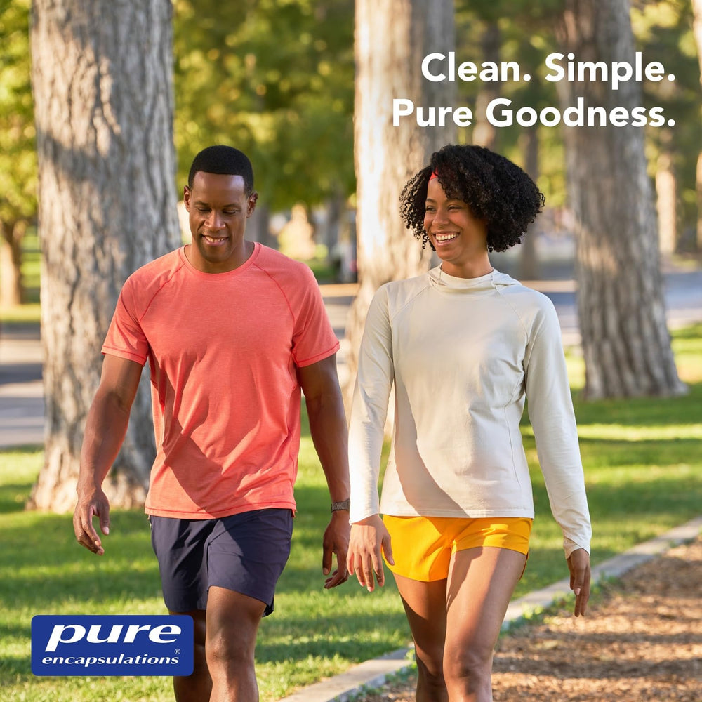 Pure Encapsulations open bottle with capsules arranged to show contents and dosing convenience