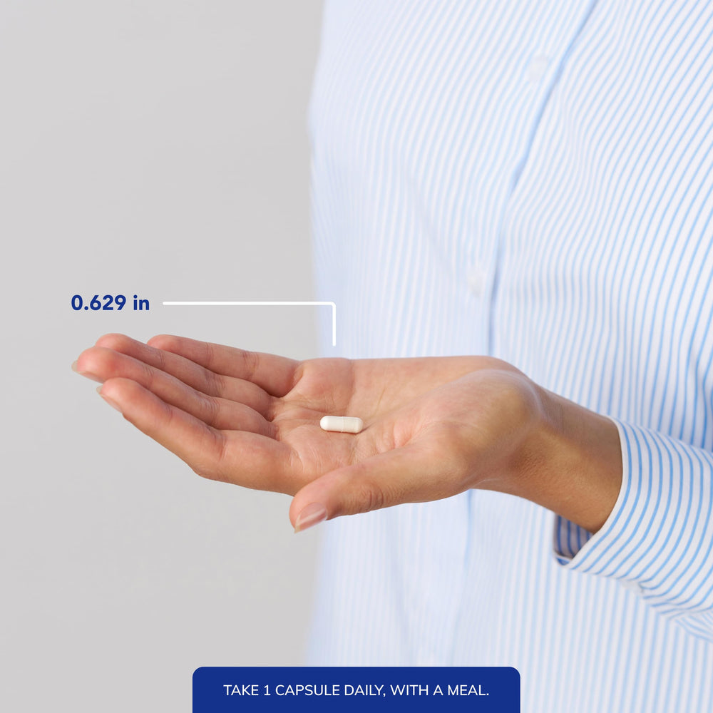 Pure Encapsulations cápsula en mano para verportabilidad y dosis diaria