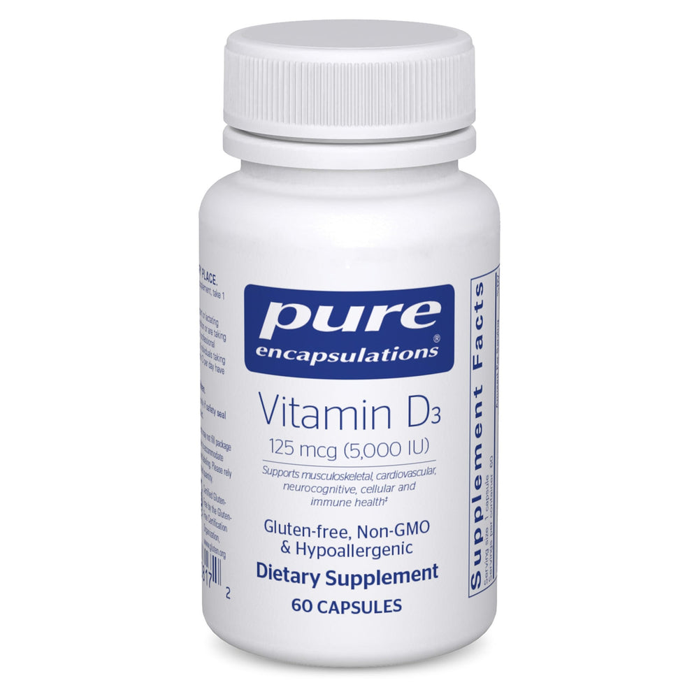 Pure Encapsulations botella frontal mostrando 60 cápsulas y dosis alta