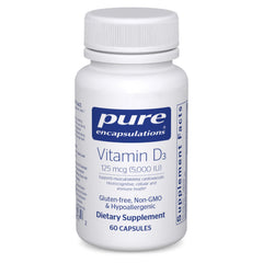Pure Encapsulations botella frontal mostrando 60 cápsulas y dosis alta