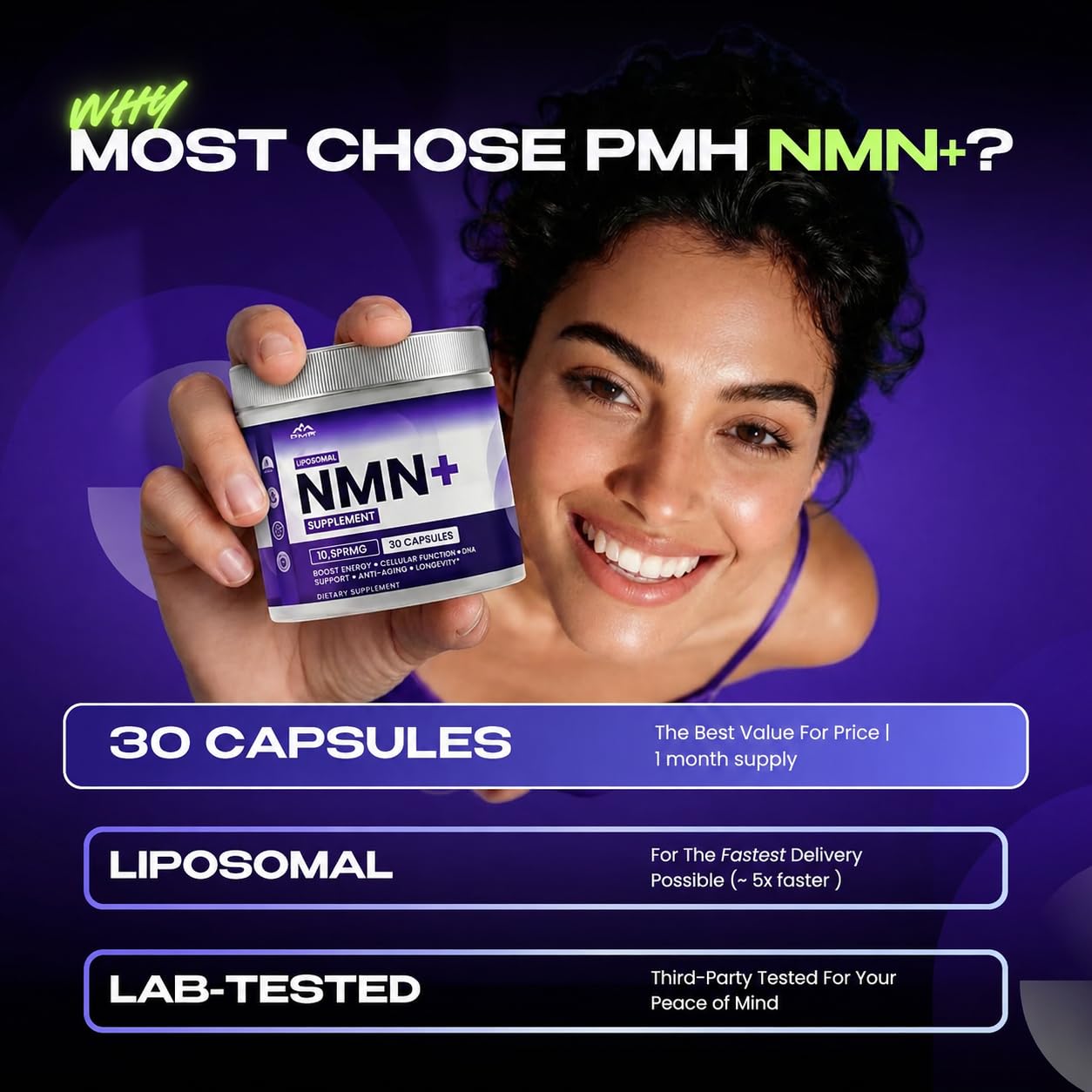 PURE HEALTH MAX capsule close-up displaying texture and easy swallow benefit