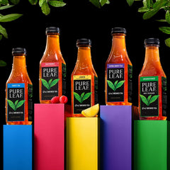 Pure Leaf botella en picnic con vaso y hielo para refrescar reuniones al aire libre