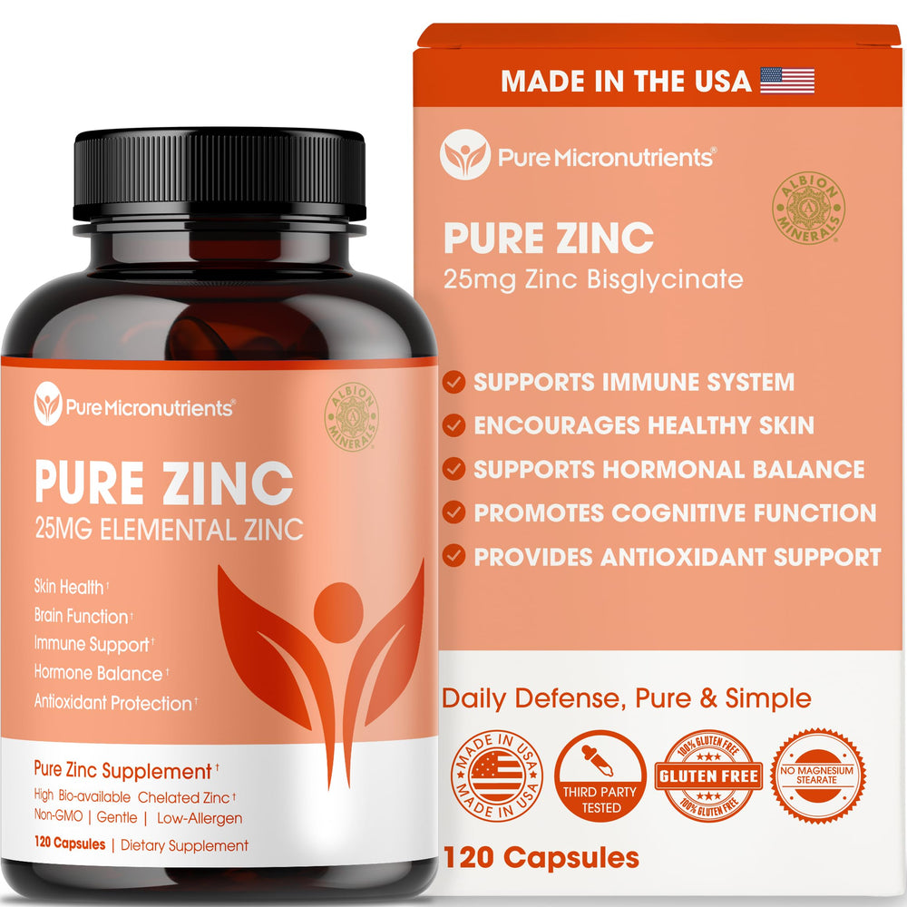 Pure Micronutrients bote frontal mostrando etiqueta y beneficios