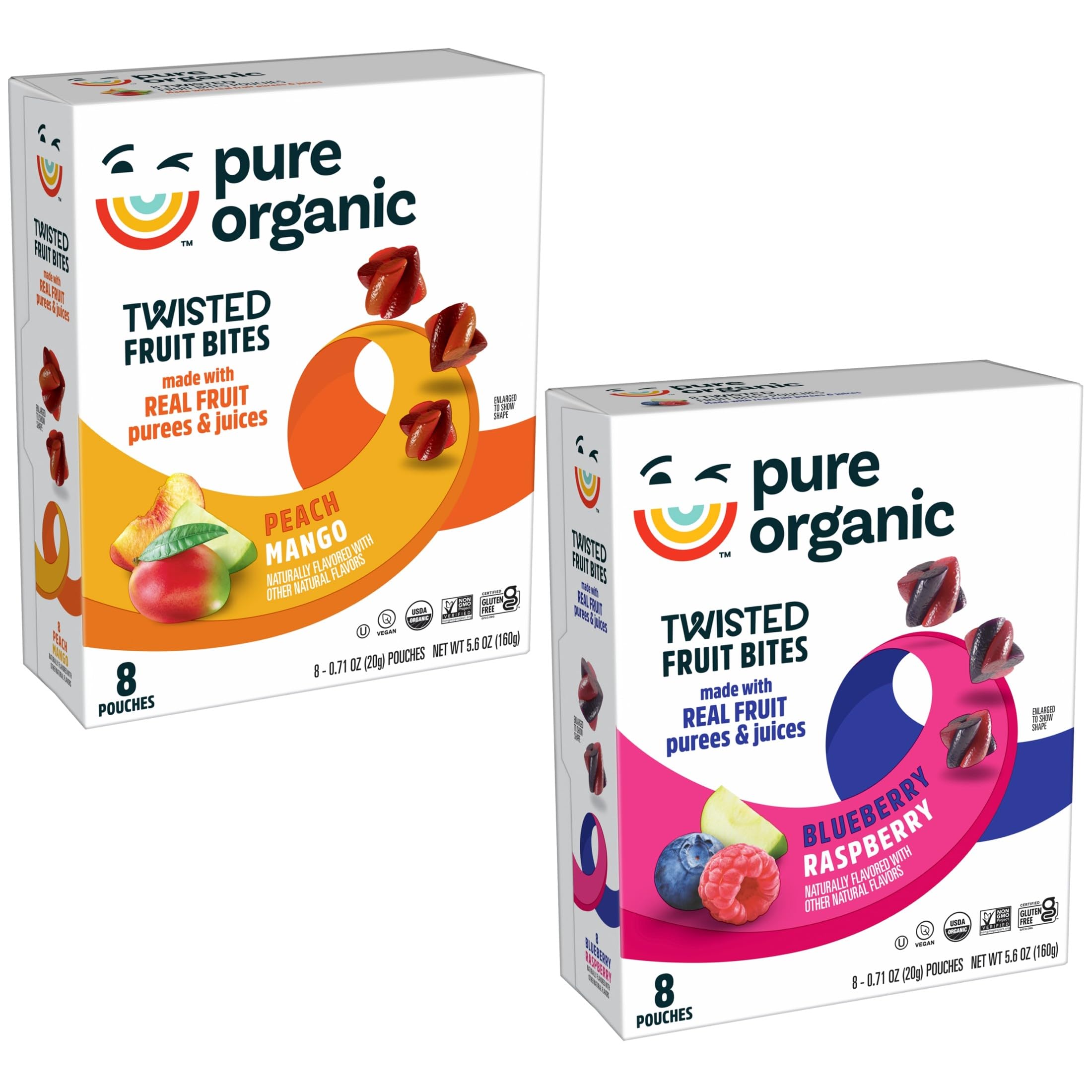 Pure Organic etiqueta con certificaciones orgánicas y sin transgénicos