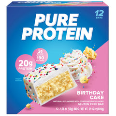 Pure Protein unwrapped bar revealing vanilla frosting-style coating and convenience
