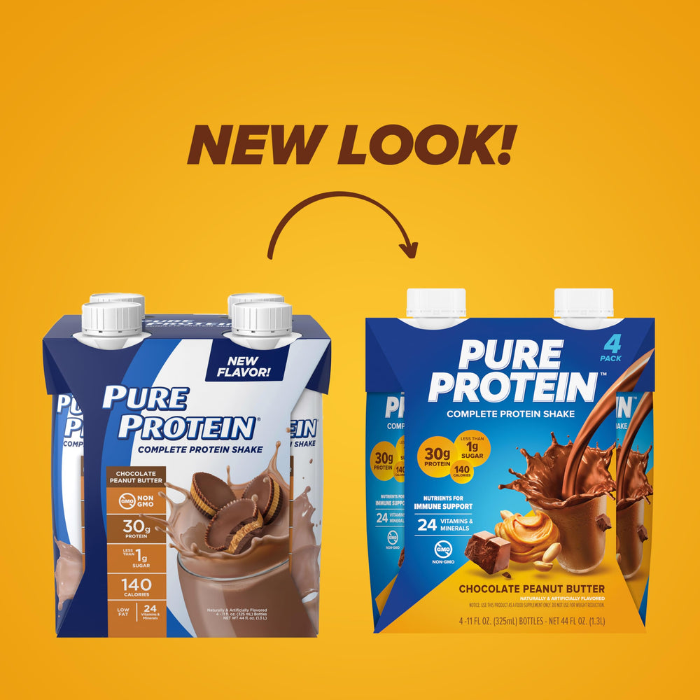 Pure Protein textura cremosa del batido en primer plano enfatizando sabor y consistencia