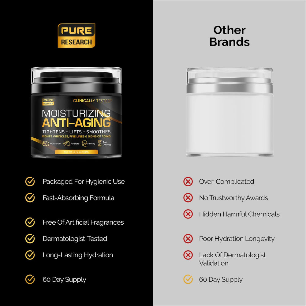 PURE RESEARCH crema en tocador para rutina diaria de cuidado masculino