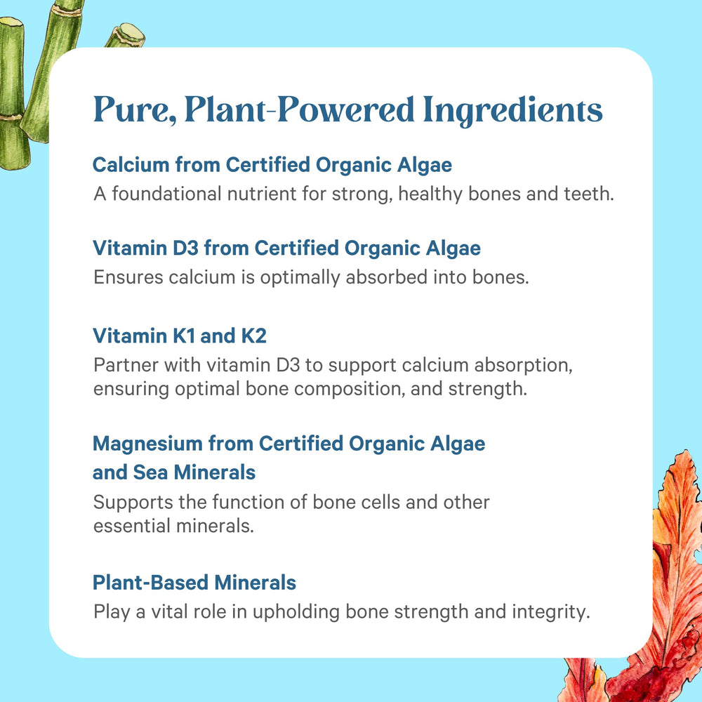 PURE SYNERGY etiqueta nutricional del Bone Renewal con información de dosis clara