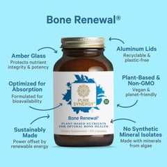 PURE SYNERGY primer plano de ingredientes en polvo señalando origen vegetal