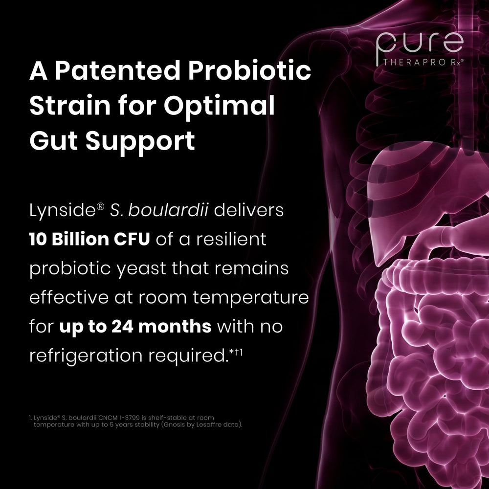 Pure Therapro Rx label detail showing patented CNCM I-3799 strain and ingredient transparency