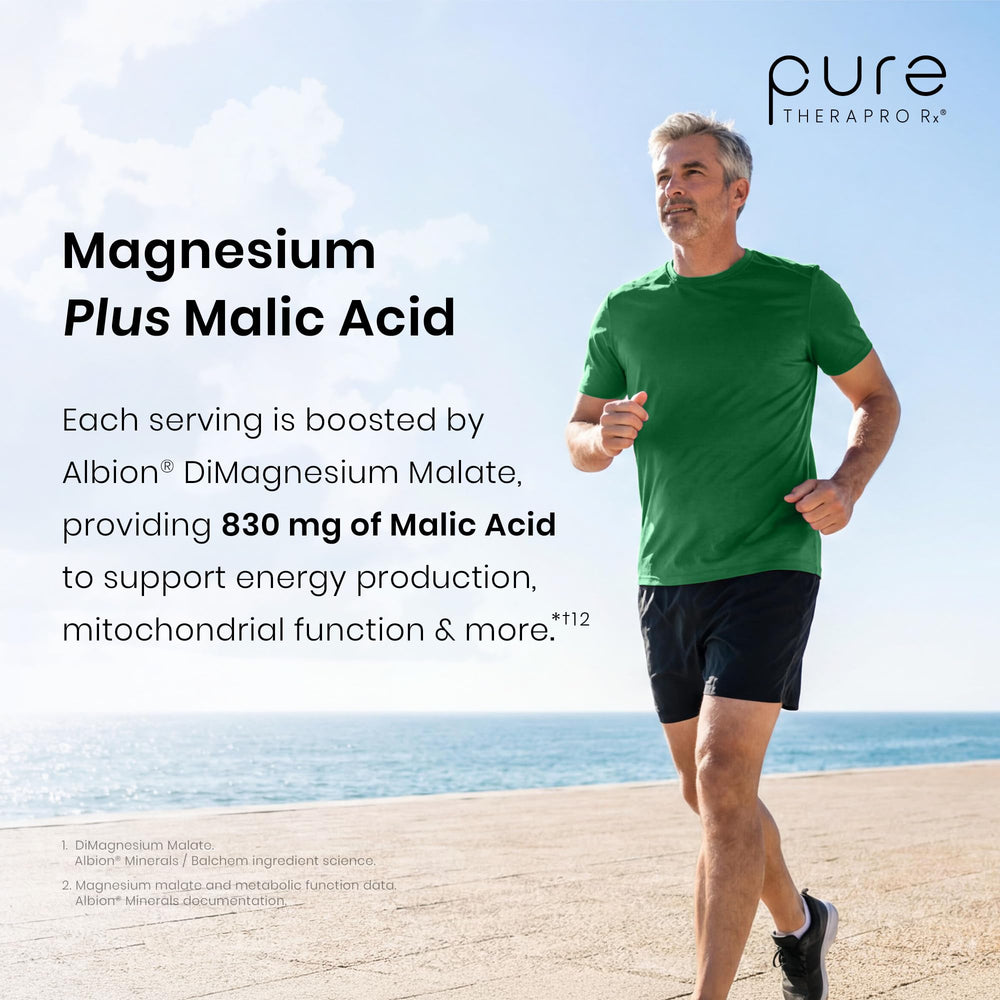Escena matutina con suplemento, Pure Therapro Rx apoyo energético diario.