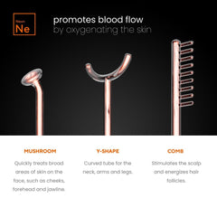 Pure Daily Care NuDerma wand en forma de hongo, diseñado para tratamientos faciales precisos