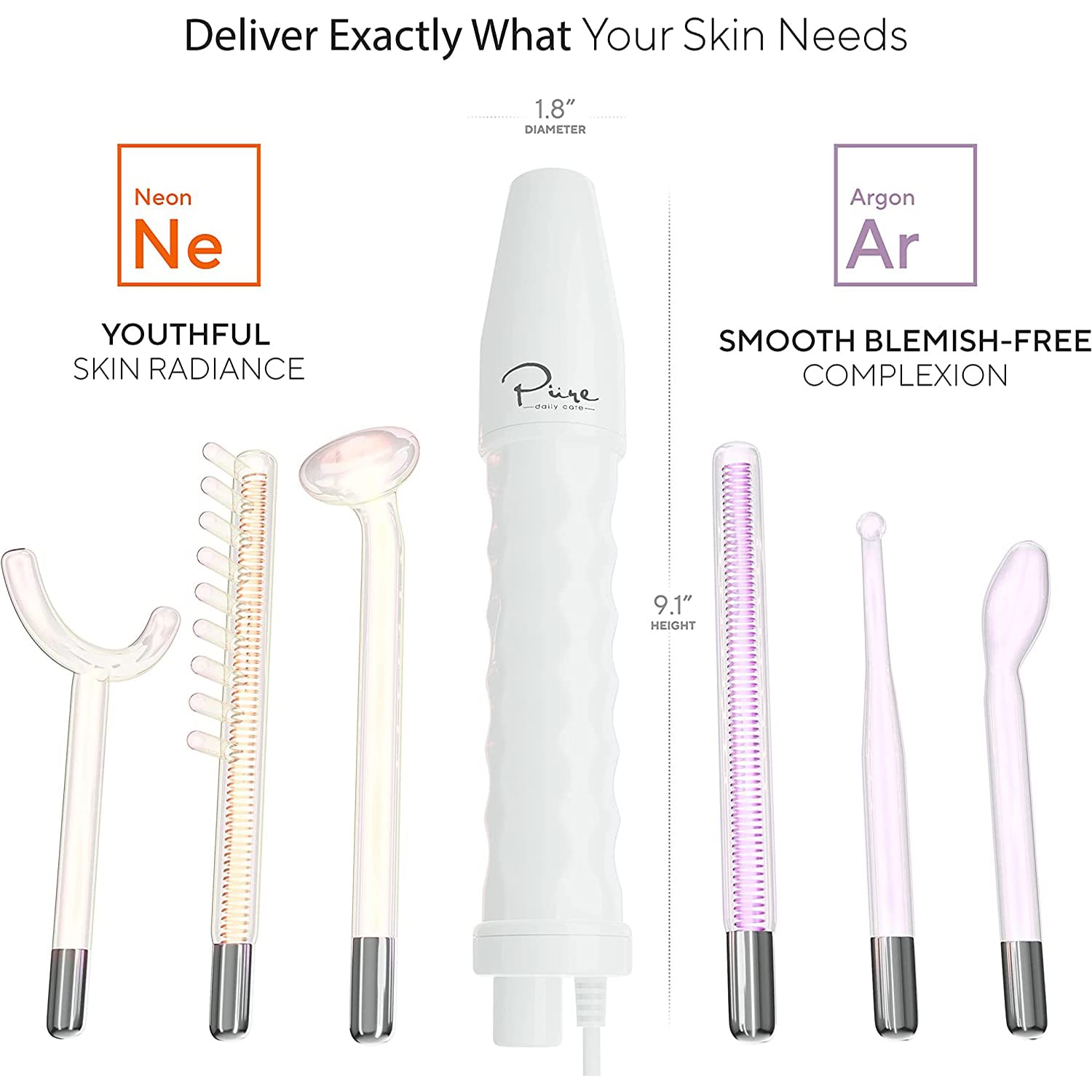 Pure Daily Care NuDerma varilla rod y bent en primer plano, para zonas amplias y contornos