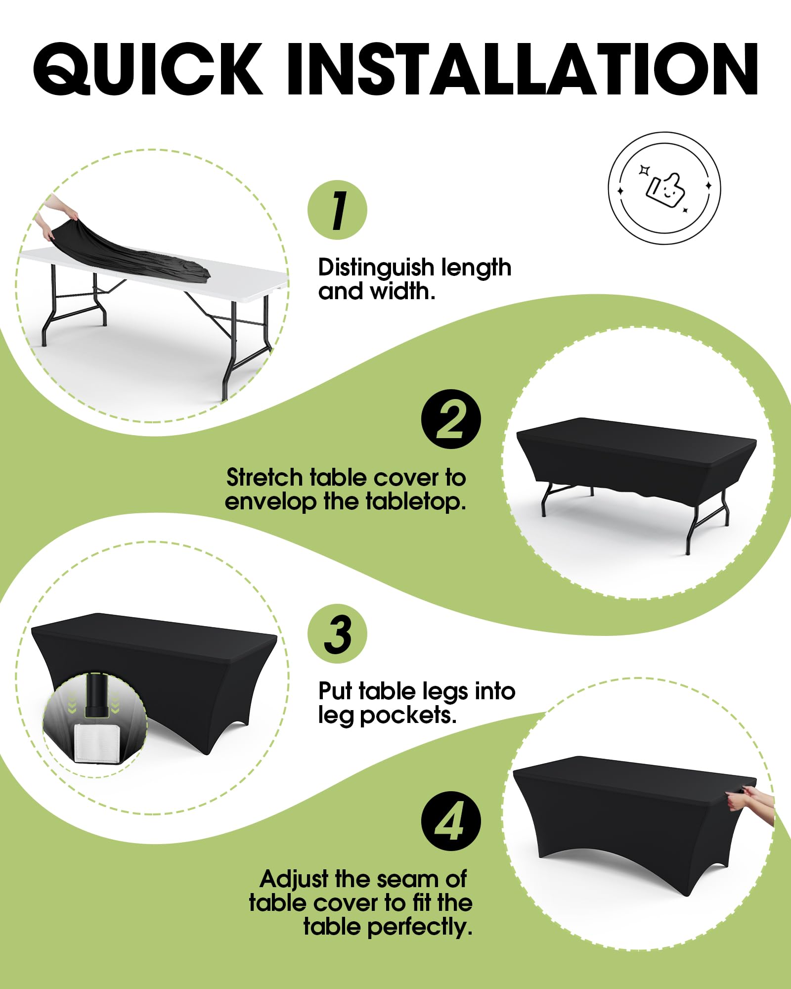 Pureegg elastic leg pocket detail highlighting anchored, wind-resistant hold