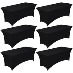 Pureegg front packaging showing six black fitted tablecloths and saving benefit
