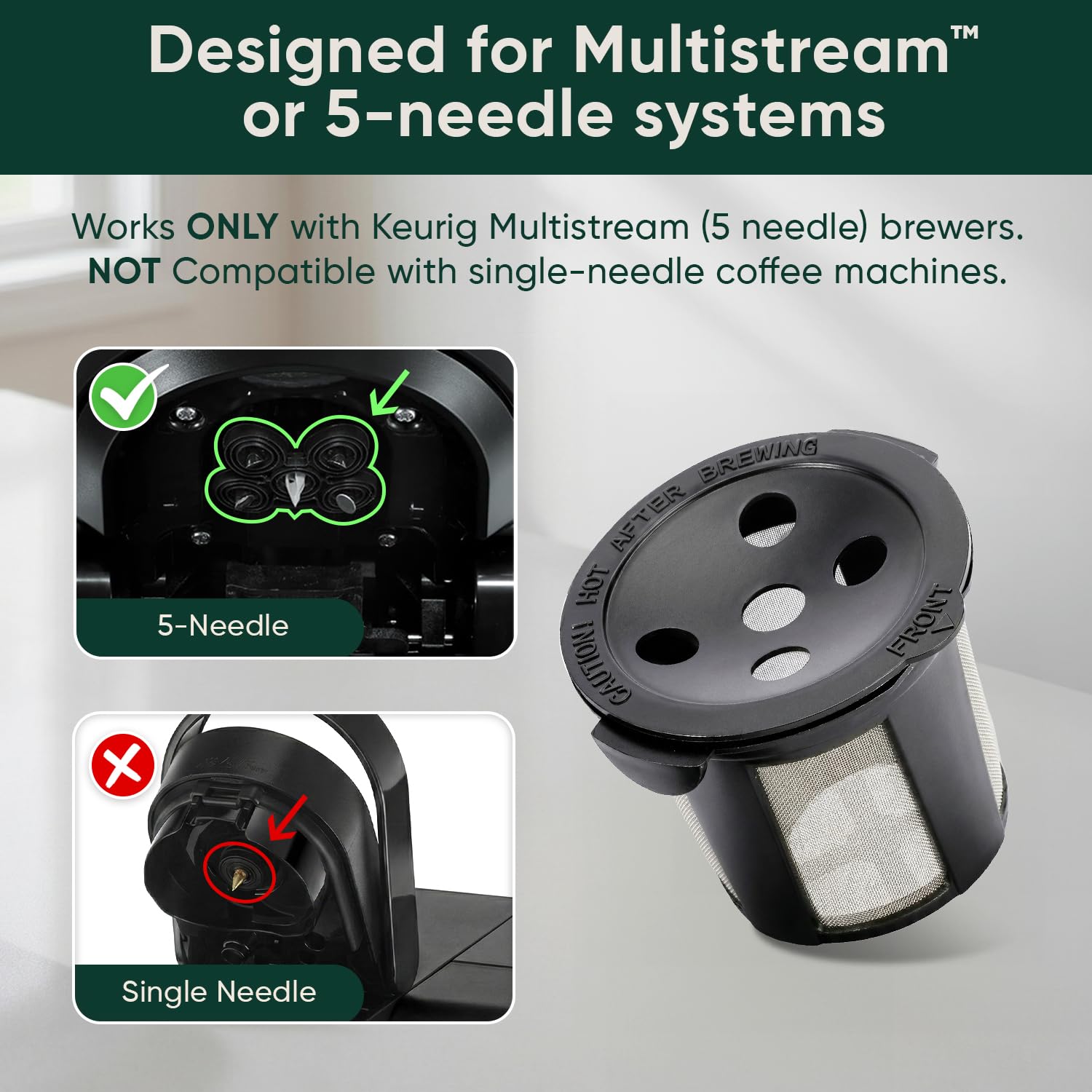 PUREHQ cápsulas en uso en Keurig MultiStream mejora crema y cuerpo