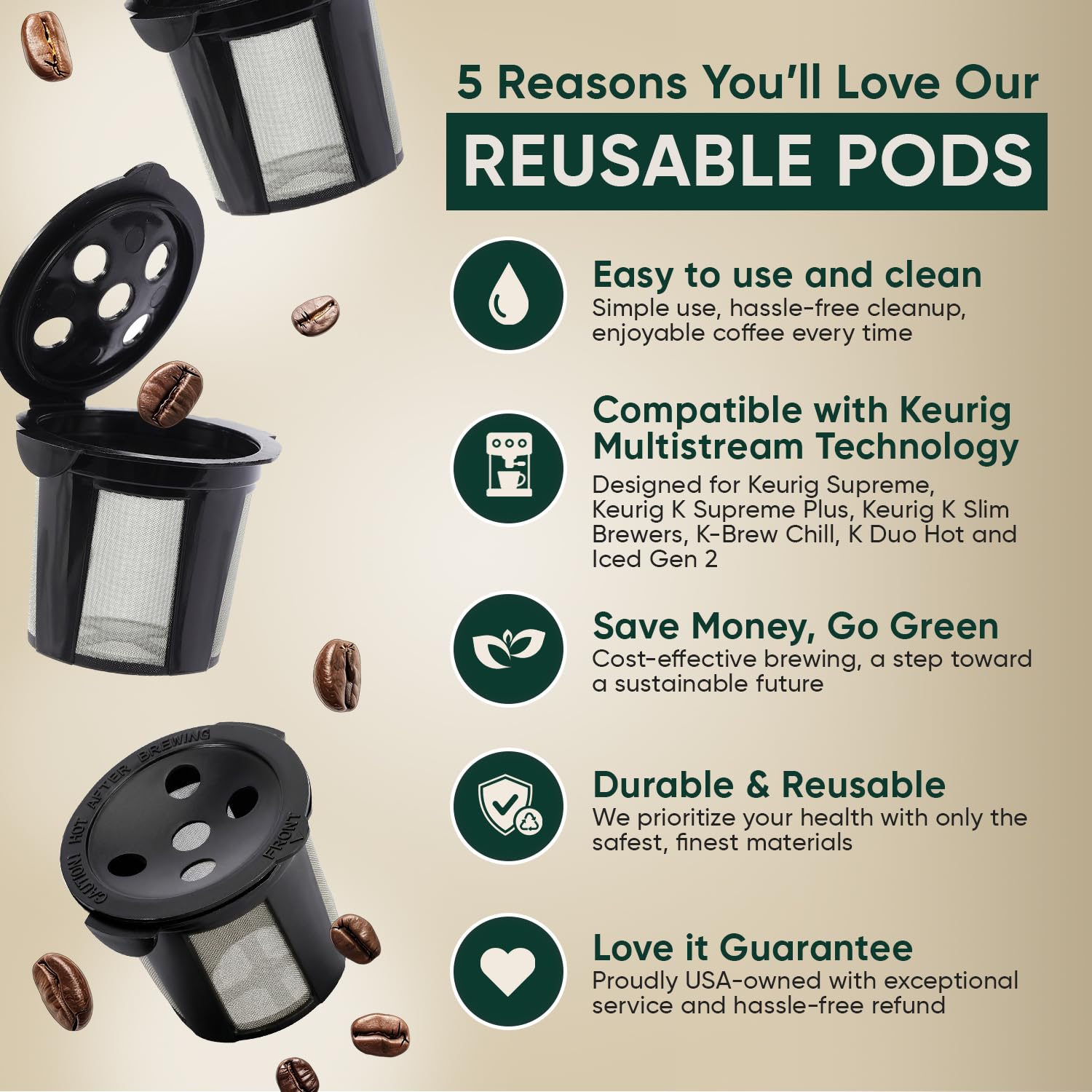 PUREHQ acero inoxidable textura resistente duradero y libre de BPA