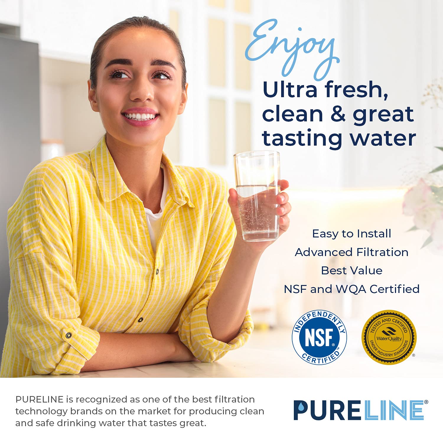 PURELINE corte mostrando carbón activo para mayor reducción de impurezas