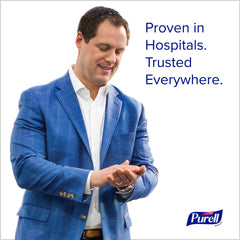Purell detalle de la bomba y textura del gel para dispensado controlado