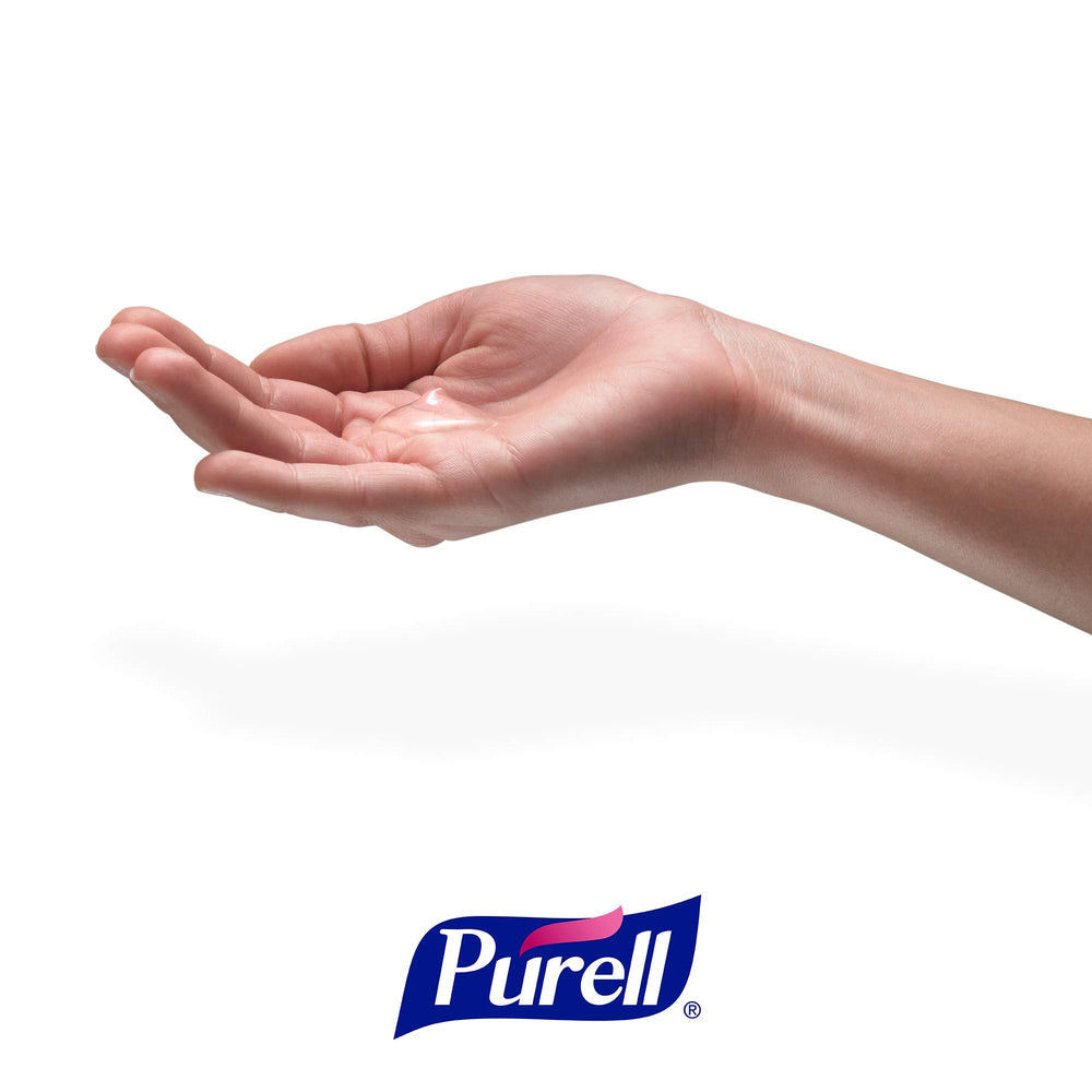 Purell uso en manos ilustrando aplicación rápida y secado eficiente