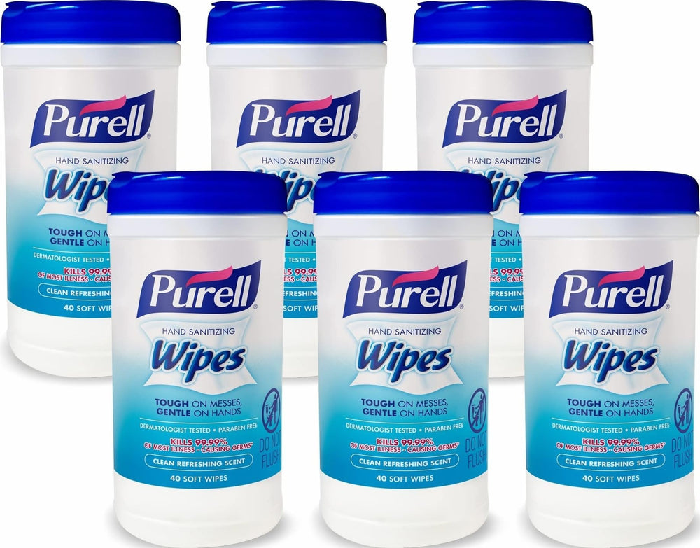 Purell bote frontal mostrando marca y diseño, práctico para almacenamiento