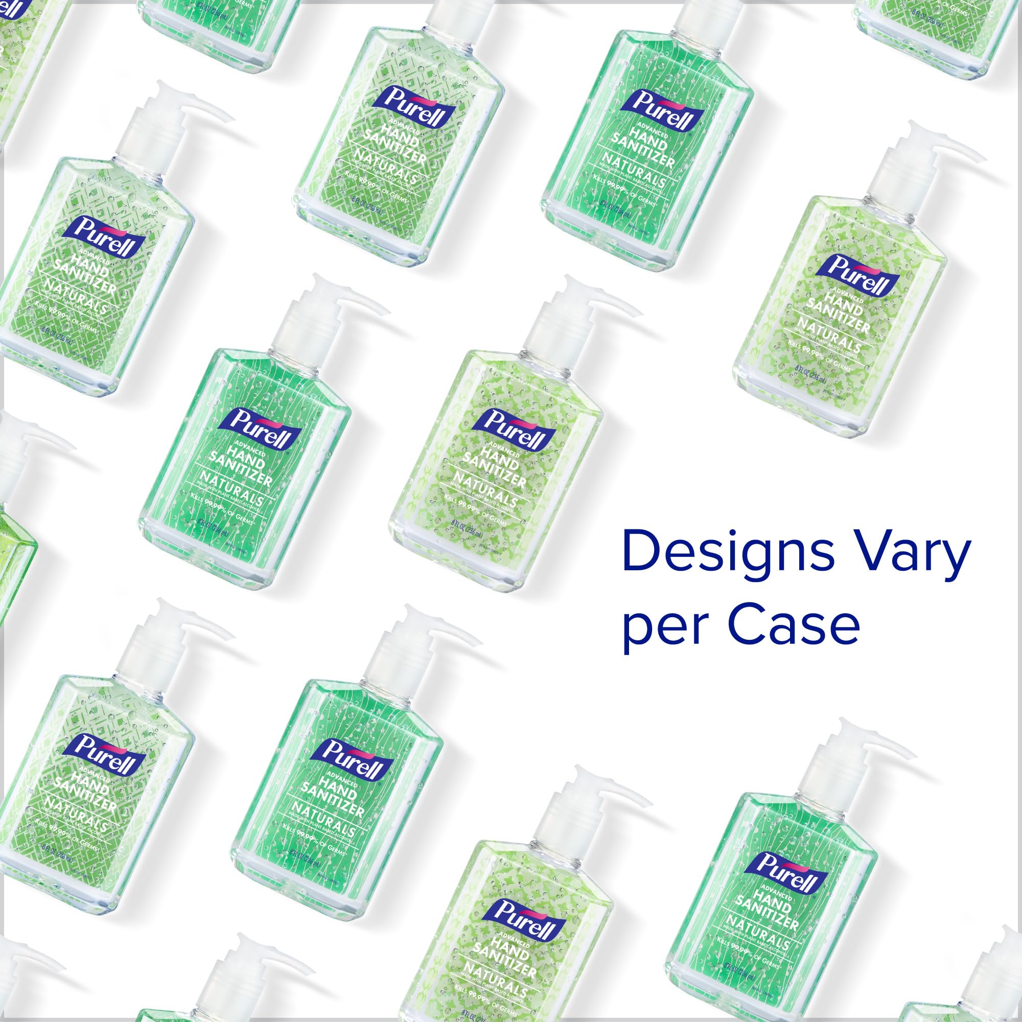 Four-bottle case of Purell Naturals pack opened, Purell ready supply for rooms