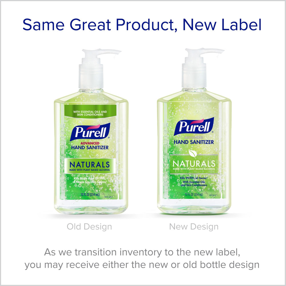 Purell Naturals botella colocada en escritorio de oficina para accesibilidad