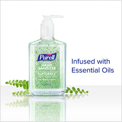 Close-up of Purell Naturals label and certifications, Purell transparency and trust