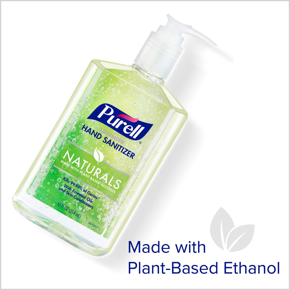 Purell Naturals manos aplicando gel para desinfección rápida
