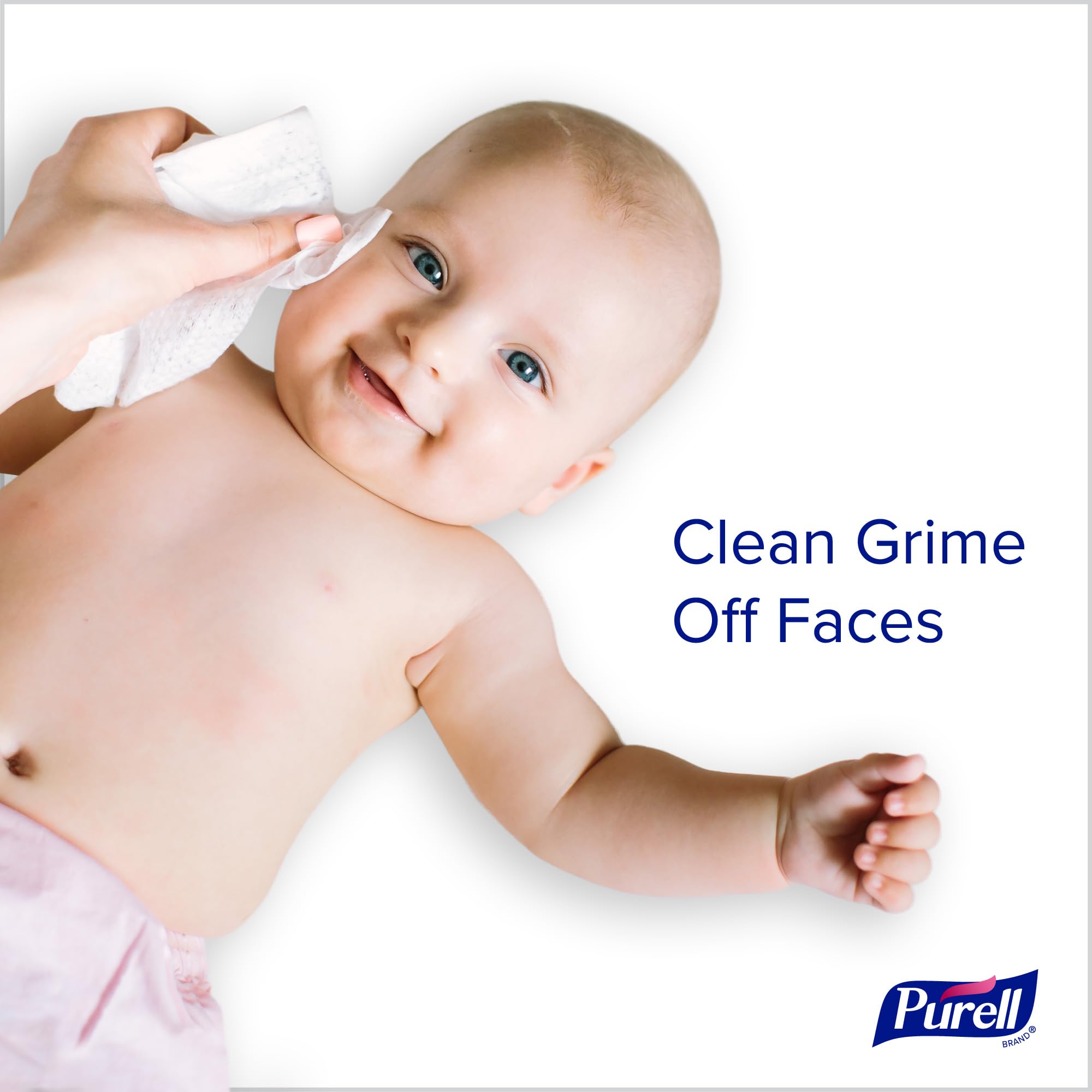 Purell toallita limpiando mesa de viaje, higiene práctica