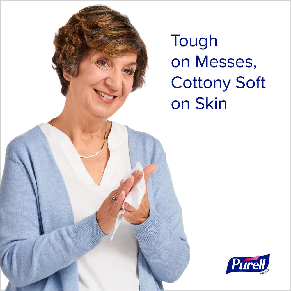 Purell detalle de la textura algodón suave que limpia sin irritar