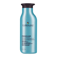 Pureology botella frontal mostrando diseño y volumen, beneficio: fácil identificación