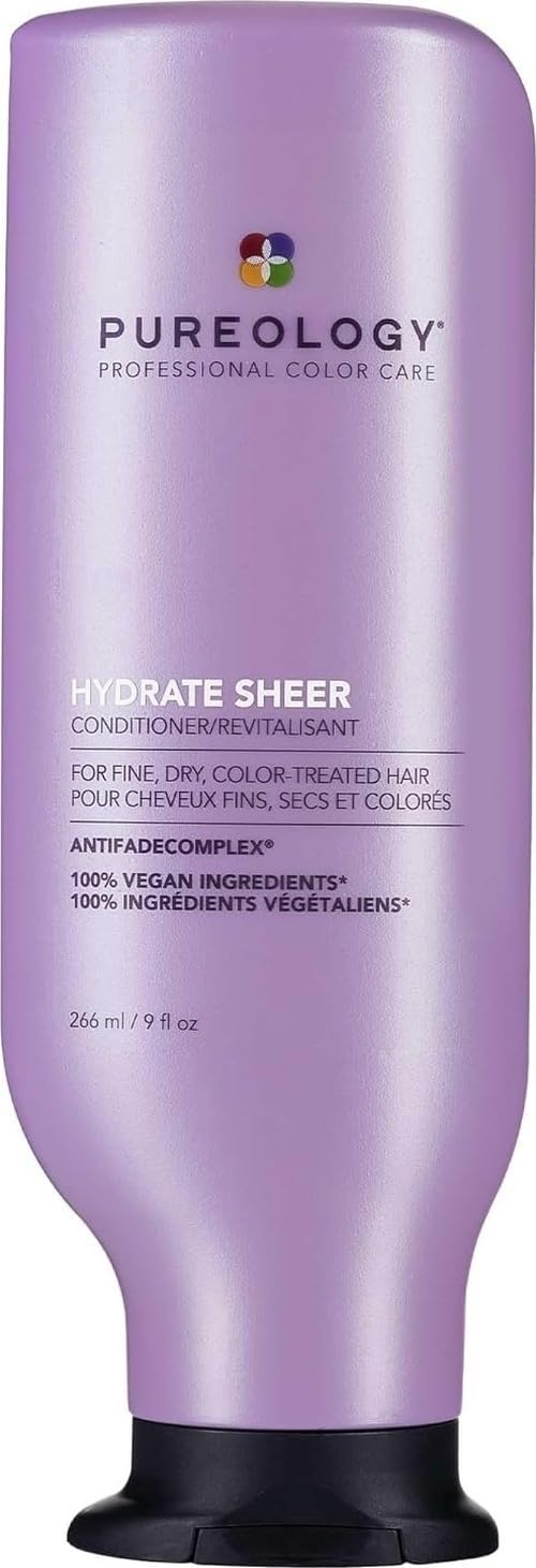 Pureology botella frente mostrando diseño y beneficio hidratación ligera