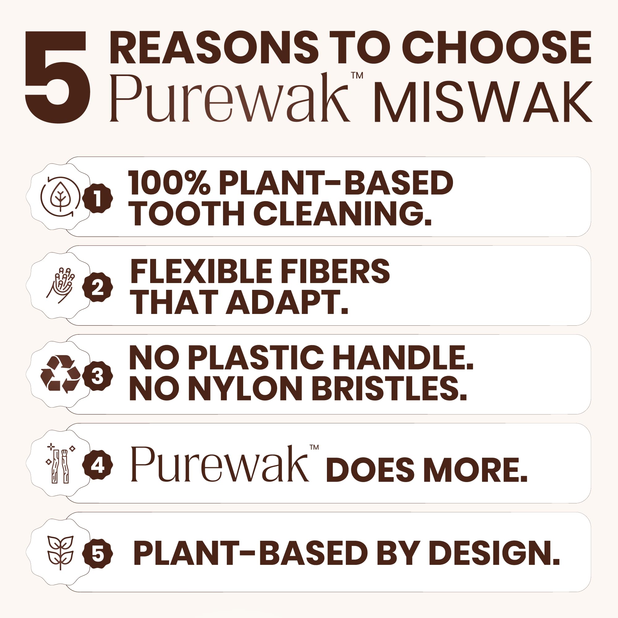 PUREWAK porta-miswak junto a palos, transporte higiénico y ordenado