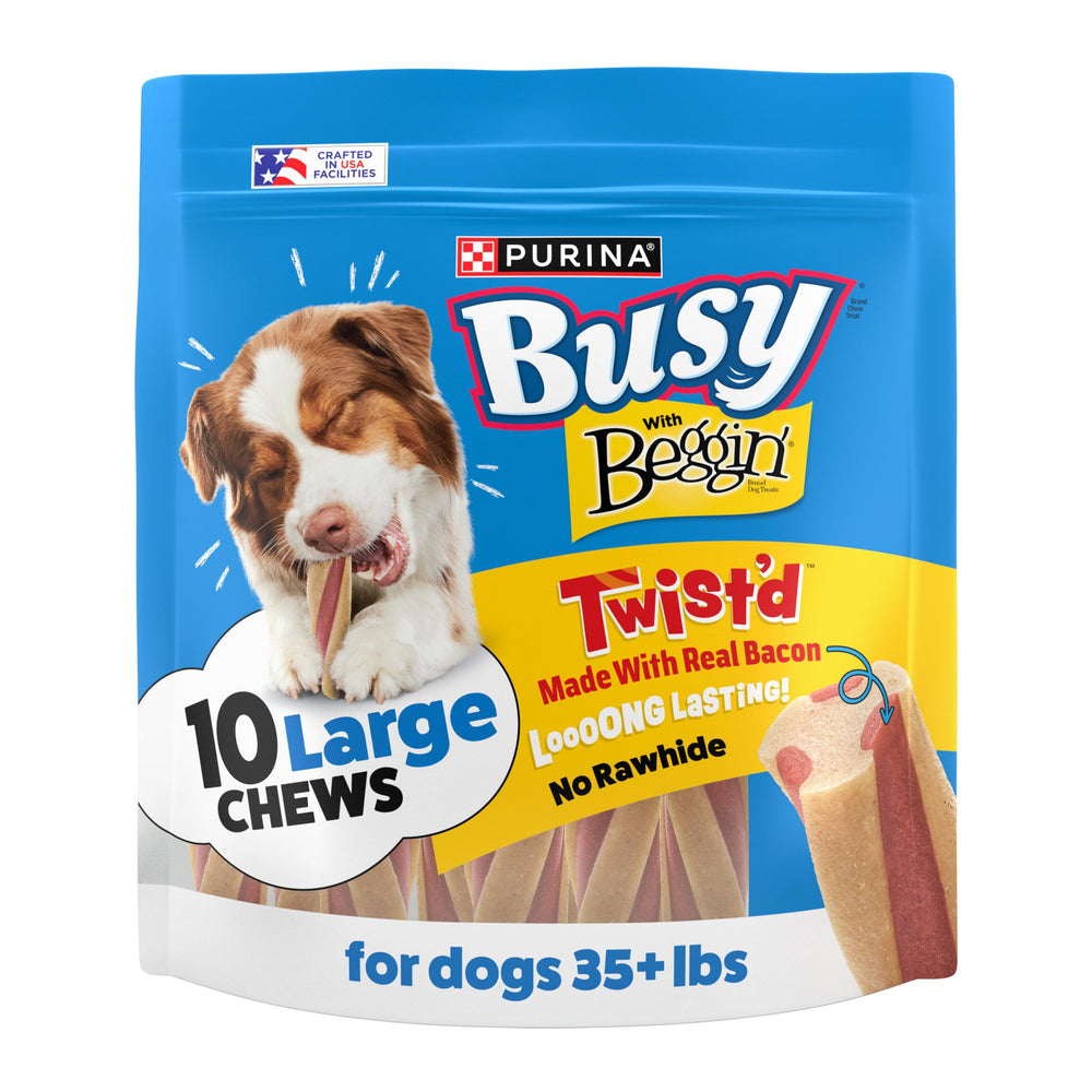 Purina Busy con Beggin frente del paquete mostrando 10 unidades y visibilidad del producto