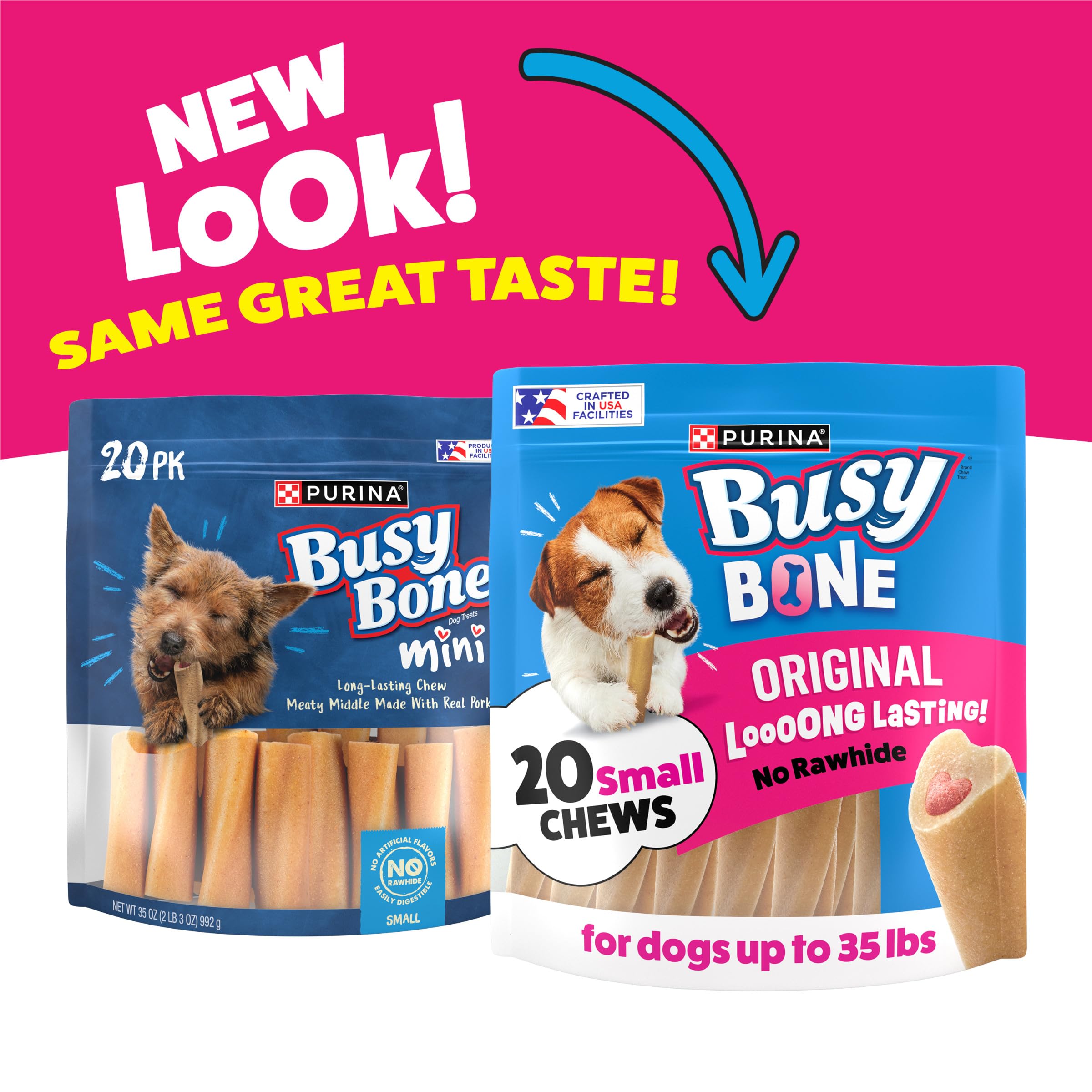 Purina Busy primer plano del centro de carne real, sabor intenso