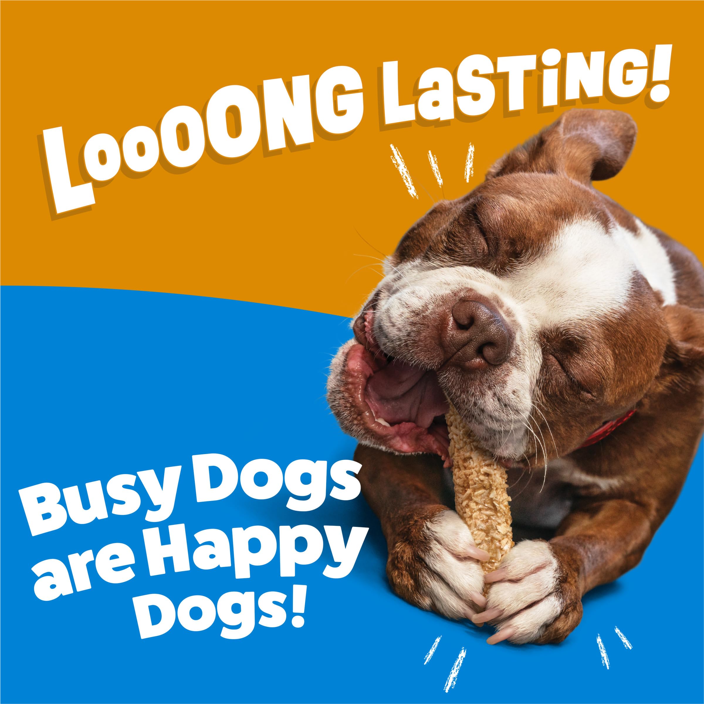 Purina Busy corte que muestra las tres capas para masticado prolongado