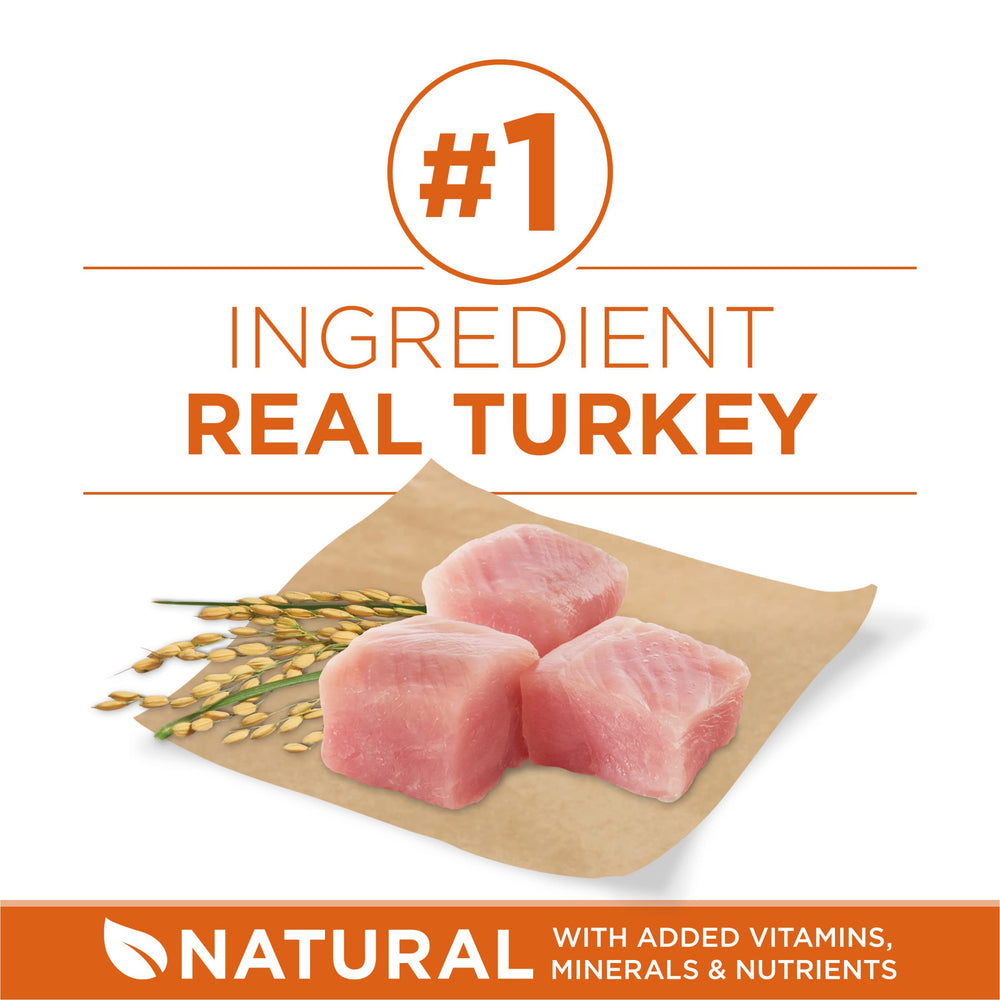 Purina ONE ingredient label showing real turkey first for high protein