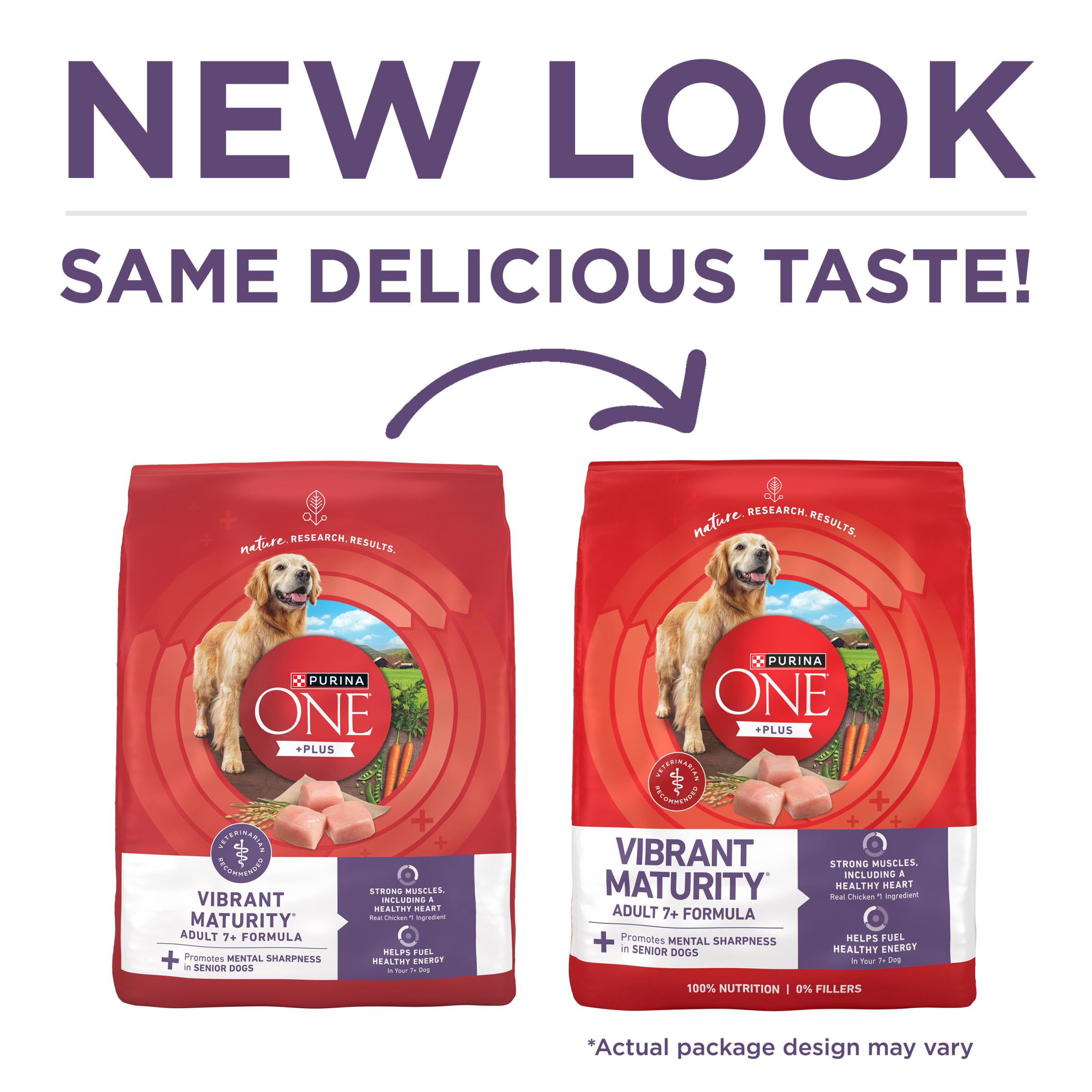 Purina ONE primer plano del kibble que destaca textura crujiente y digestibilidad