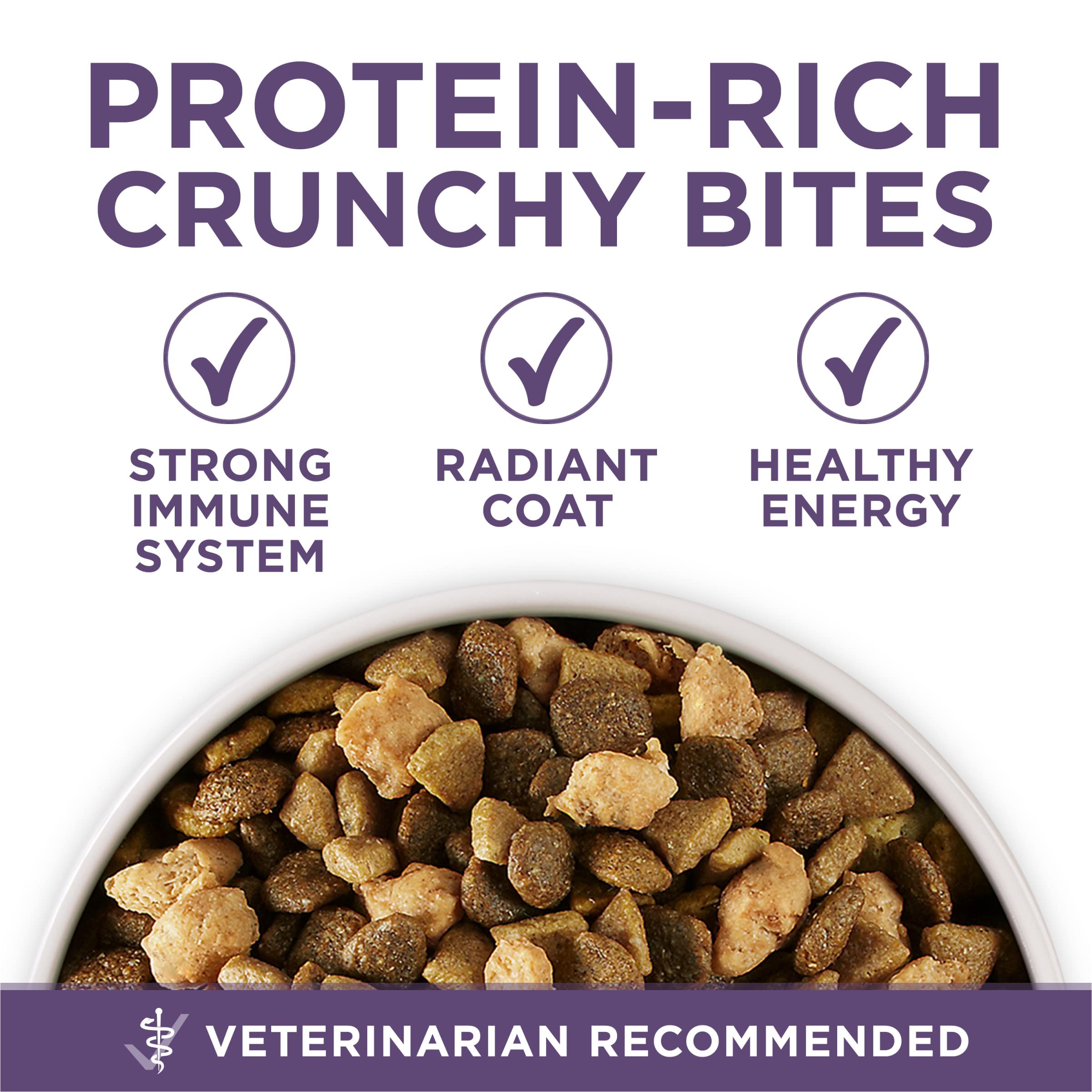Purina ONE ración en plato para comparar porciones y control de peso
